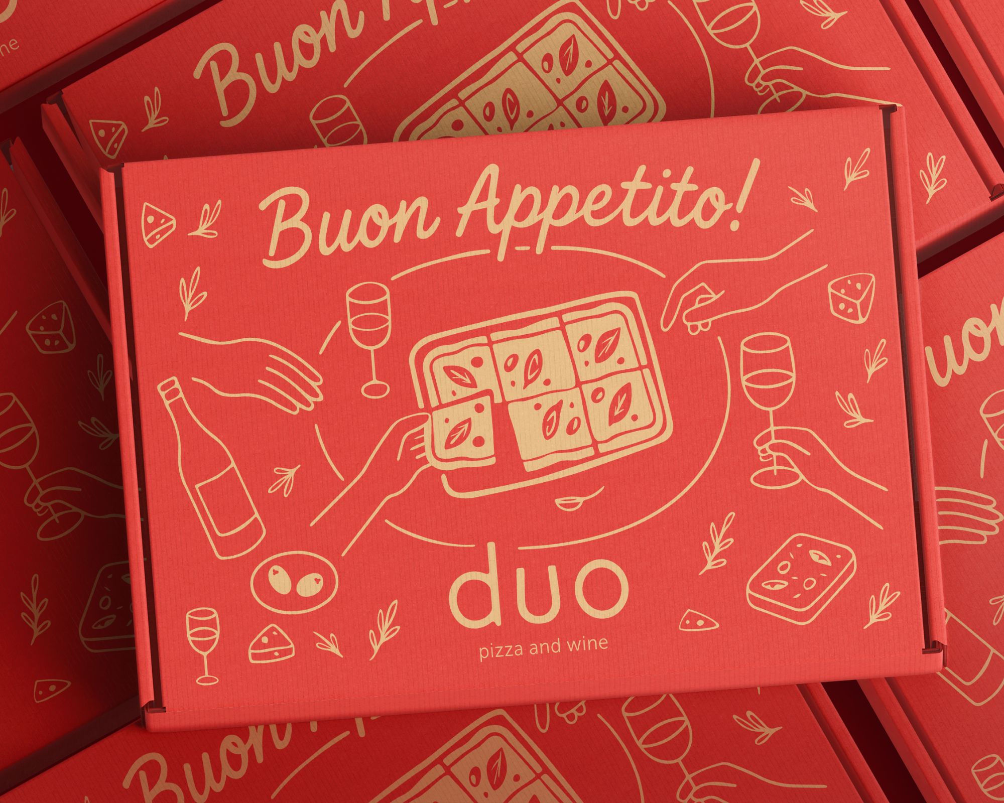 Коробка для пиццы Duo Pizza and Wine